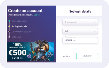 SafeCasino Passaggi per la registrazione 4